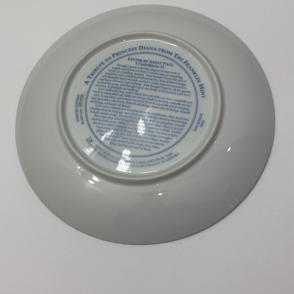 Franklin Mint "A Tribute To Princess Diana" 1961-1997 Collector Plate #HF4751 - Picture 3 of 3